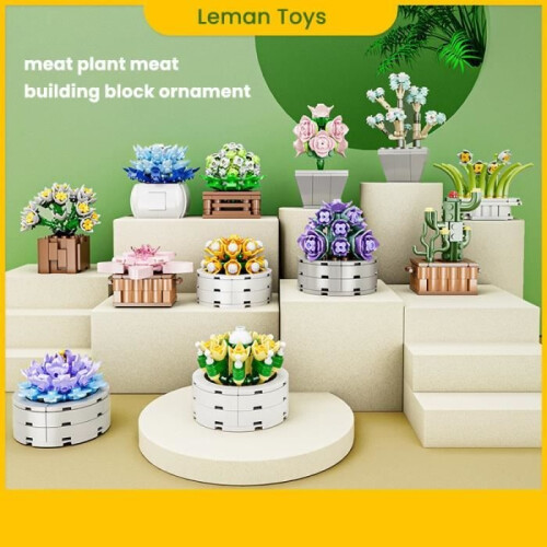 Blocs de construction de fleurs - Bouquet romantique - Jouet à monter soi-même - Modèle de fleur 3D - Format A4 1