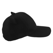 1Zwarte Katoenen Baseball Pet Met Unieke Hoorn Buitenactiviteiten