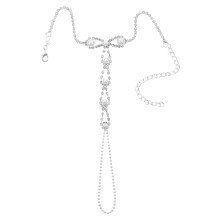 Dames Enkelarmband Met Waterdruppel Kristallen, Luxe Zomeraccessoire