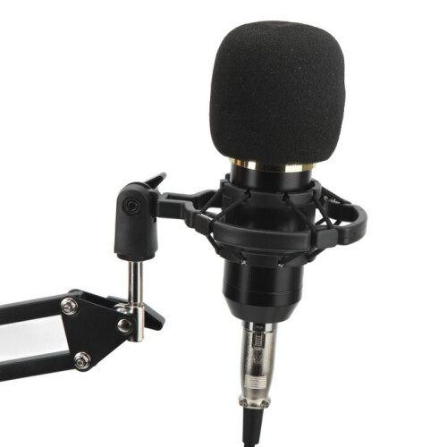 Kit microfono a condensatore e scheda audio. Kit microfono da studio professionale con asta a braccio pieghevole. 1