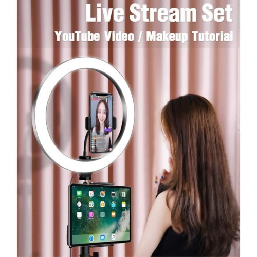 Δαχτυλίδι φωτισμού selfie Yolispa 26cm με κλιπ tablet για βίντεο YouTube 2