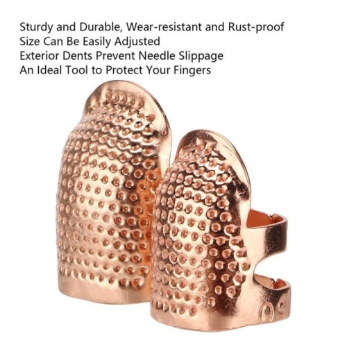 Sonew Thimble Finger Protector Retro Metal Thimble Adjustable Finger Protector DIY Tools 2
