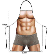 (Color 3) Funny Apron Personality Novelty Clear And Real Image Sleeveless Strap Waterproof Polyester Muscular Man Kitchen Apron Home Supplies