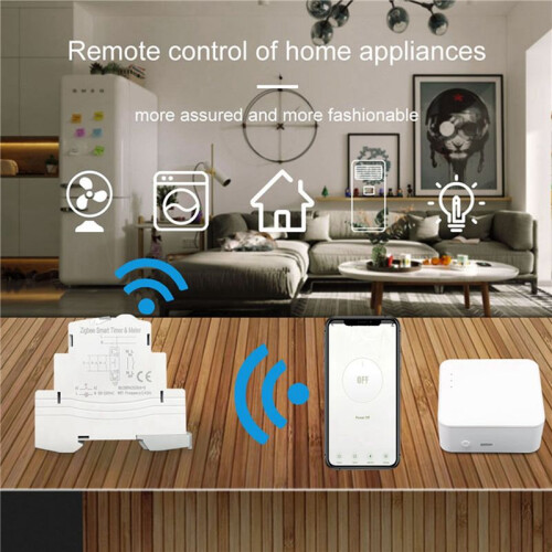 2X ATMS 1602Z   16A Din Rail 1P Remote Control Timing   Wireless  220V Timing 1