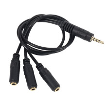 3pcs 3.5mm Stereo Audio Splitter Cable Gold Plated 3.5mm (1/8 Inch) TRRS Stereo Plug Male to 3 x 1/8 Inch 3.5mm