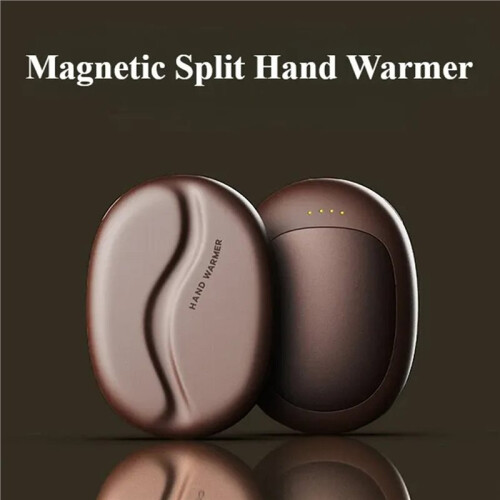 Coffee Bean Shape Magnetic Hand Warmer Split  Portable Double Sided Heating Rechargeable Warmer Winter  A 1