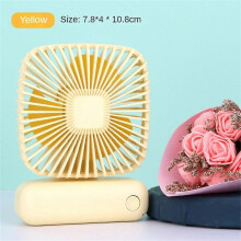 (Yellow) New Desktop Small Fan Three Speed Adjustable Handheld Mini Fan USB Charging Portable for Outdoor Office Home Travel