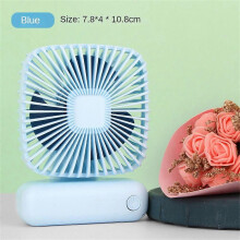 (Blue) New Desktop Small Fan Three Speed Adjustable Handheld Mini Fan USB Charging Portable for Outdoor Office Home Travel