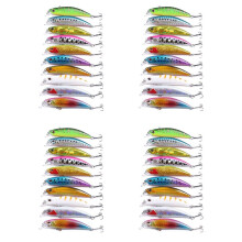 40 PièCes SéRies Lot Lase Leurre Coloration Interne Minnow Flottant Leurres de PêChe Basse Appât à Manivelle 6 cm