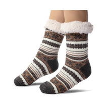 (Grey coffee) 6 COLOR Ultra-thick Cashmere Slipper Home Socks, 2025 New Slipper Socks with Grips