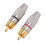 400 Pcs RCA Plug Audio Video Locking Cable Connector Gold Plated 4