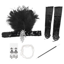 Damesaccessoires Gatsby Kostuumaccessoires Meisjeskostuum 1920 Set Veren Sieraden voor Feest