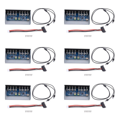 6X 19 Pin to 8 Port USB 3.0 Hub 5.25 Inch CD-Rom Drive Bay CD Rom Front Panel for Computer Case