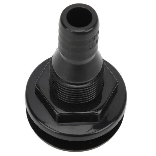 2X Boat Water Drain Scupper ABS 3/4in Black Through Hull Connector Hose Coupling Drain Outlet Replacement Hardware 1