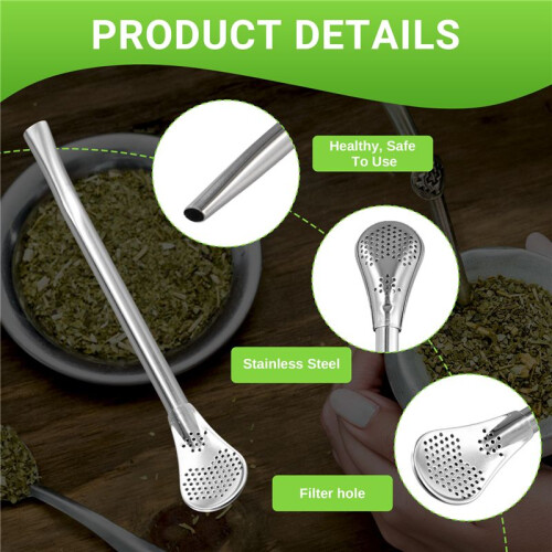 Stainless Steel Drinking Straw Filter Handmade Herb Mate Tea Light bulb Gourd Washable Practical Tea Tools Bar Accessories 1
