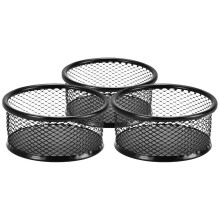 3St Stapelbare Zwarte Metalen Papercliphouder Voor Bureau En School
