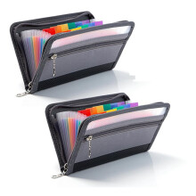 A6 Size Expanding File Folders,13 Pockets File Organizer Document Folder for Home School Pack of 2