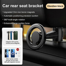 (Rear row model, Black) Universal 360 Magnetic Mobile In Car Phone Holder Mount Air Vent Stand Cradle