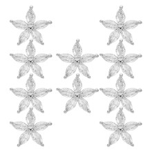 10St Zilveren Kristal Knopen Met Stervorm Voor DIY En Kleding