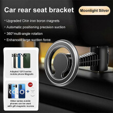 (Rear row model, Silver) Universal 360 Magnetic Mobile In Car Phone Holder Mount Air Vent Stand Cradle