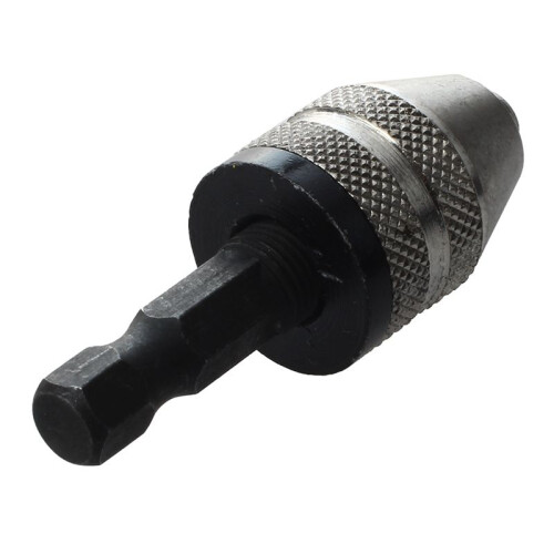 5X Silver+Black 6mm Keyless Drill Bit Chuck Quick Change Adapter Converter Hex Shank 1