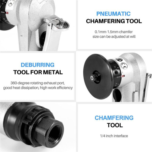 2X Manual Pneumatic Chamfering Machine, Linear Chamfering Tools, 45 Degree Metal Trimming Arc Corner Deburring Kit 1