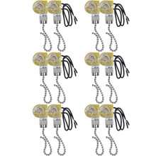 Ceiling Fan Light Zing Ear ZE-109 Two-Wire Light with Pull Cords for Ceiling Light Fans Lamps 12Pcs Silver