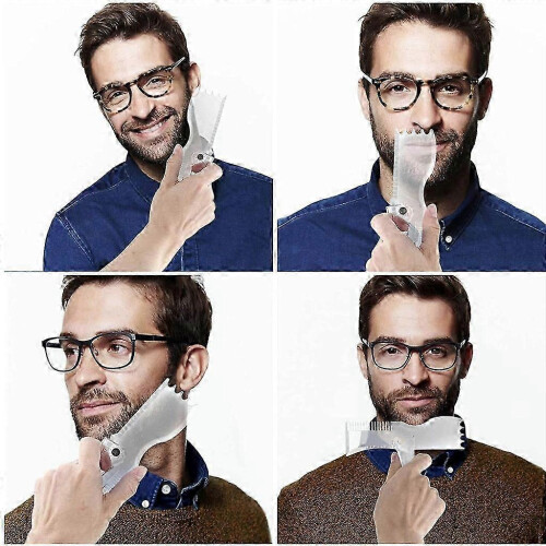 Men's Beard Shaper Kit Beard Stencil Guide Template Outline Beard Shaping Tools_dfn
