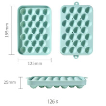 (Purple) 25 Grids Silicone Ice Ball Mold with Cover Easy Demould Ice Cube Tray Storage Box for Bar Home Party Kitchen