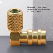 R12 to R134 a High/Low AC Fitting Port Retrofit Conversion Adapter, Quick Coupler Valve A/C 90 degree Fitting