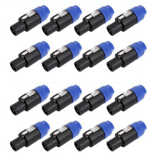 16 Pack Audio Cable Adapter Connectors, 4 Pole Audio Speaker Plug Twist Lock Compatiable with Speakon NL4FC, NL4FX