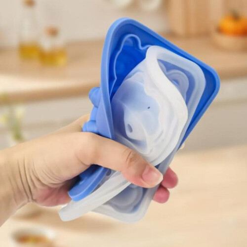 (Grey) Bear-Shaped Silicone Ice Cube Tray with Lid Food-Grade Easy-Release Mold Leak-Proof Stackable Ice Cube Maker Home Bar Essential 1