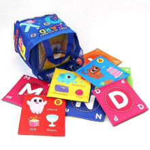 (Letter style OPP bag) Early Childhood Enlightenment Book, Toddler Flash Card Washable with Storage Bag