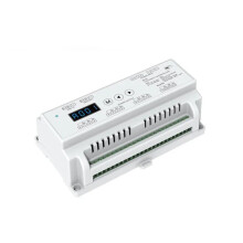 12CH DMX512 RDM Decoder, 12 Channel DIN Rail RGB Dimmer Controller, 8/16bit Digital Display for 12V 24V Stage Light
