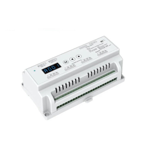12CH DMX512 RDM Decoder, 12 Channel DIN Rail RGB Dimmer Controller, 8/16bit Digital Display for  12V 24V Stage Light
