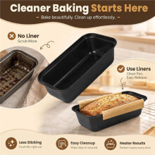 Loaf Pan with Liners Set Nonstick Bread Loaf Pan and Loaf Liners for Homemade Bread Cake Sourdough Banana Sandwich Bread