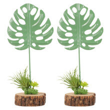 2St Kunstpalmblad Resin Decor Met Scandinavisch Stijl