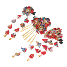 3St Vrouwen Kimono Haarclips Set Kleurrijke Stoffen Decoratie