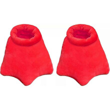 (23-32, red) Cartoon Duck Feet House Slippers Cute Fluffy Claw Paw Indoor Shoes