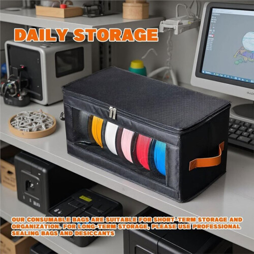 4 Pack 3D Printer Filament Storage Box, Reusable Filament Container for 3D Printing, Holds  to 24 Rolls 2