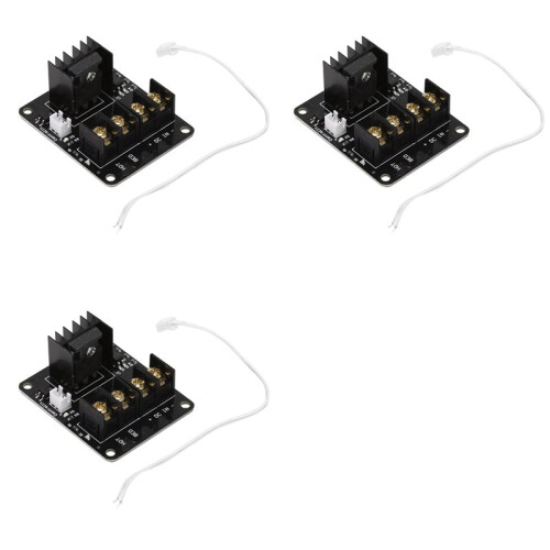 3X 3D Printer Hotbed MOSFET Expansion Module Inc 2pin Lead Anet A8 A6 A2 Compatible Black