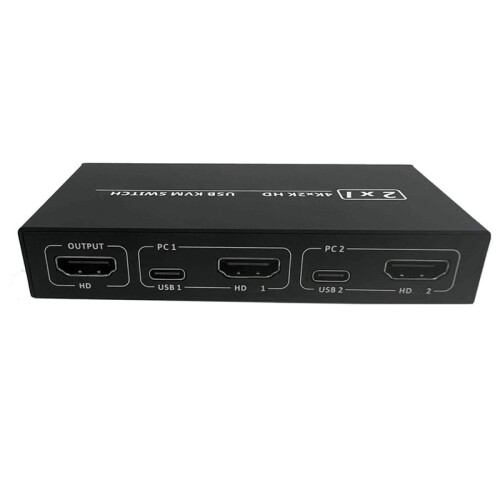 4K -Compatible KVM  2 Port for Keyboard and Mouse Adaptive HDCP Printer Plug and  Auto/ Manual Switching 1