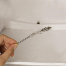 (silver, 1.5m) Refrigerator Cleaner Spiral Cleaning Brush Stainless Steel Pipe Cleaning Bendable Tube Washing Home Supplies