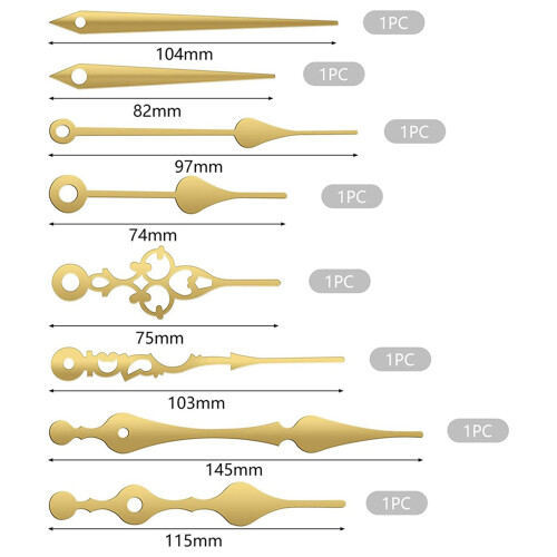 5 Set Clock Mechanism Silent Quartz Movement Machine Wall Hands Pointer Set for Replacing Clock Replacement Parts