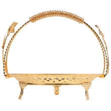 Retro Gouden Metalen Fruitmand Met Handgreep Voor Woondecor