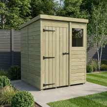 5 x 5 Pent Shed Tanalised (Single Door, With Windows)