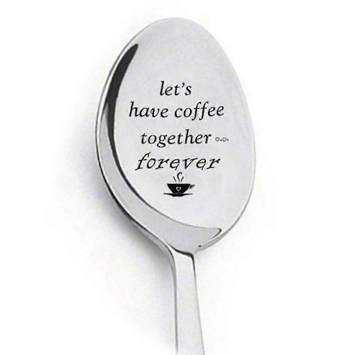 (3 τεμάχια) Κουτάλια καφέ Let's Have Coffee Together Forever με χαραγμένο κουτάλι δώρο γι