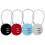 Pack of 4 3-Digit Code Padlocks, Airplane Suitcase Padlocks, Small Cable Padlocks, Locker Code Padlocks (4 Colors) (AAA) 1