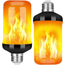 E27 Flame Light Bulb, 5W LED Flame Effect Light Bulb with 4 Light Modes, Indoor Outdoor Decorative Light Bulbs compatible with Christmas, Ga