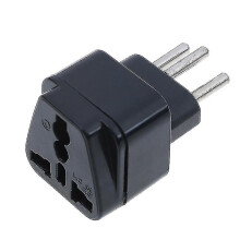 Adaptateur de voyage universel (noir) pour prise secteur Royaume-Uni/États-Unis/UE vers Suisse